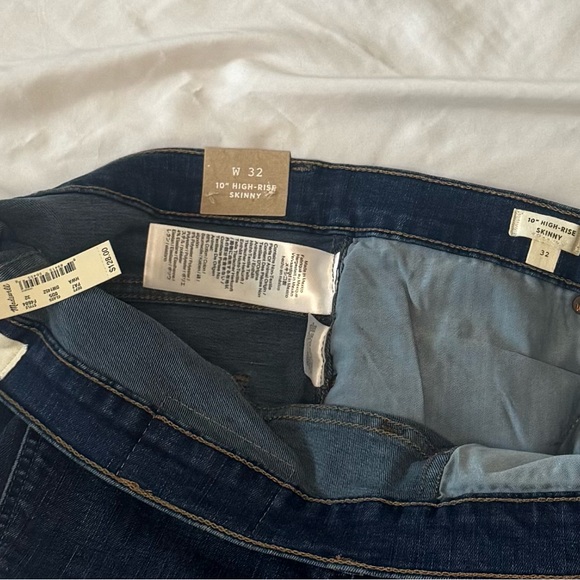 Madewell 10” High-Rise Skinny Jeans Dark Wash Size 32 NWT - Picture 5 of 5